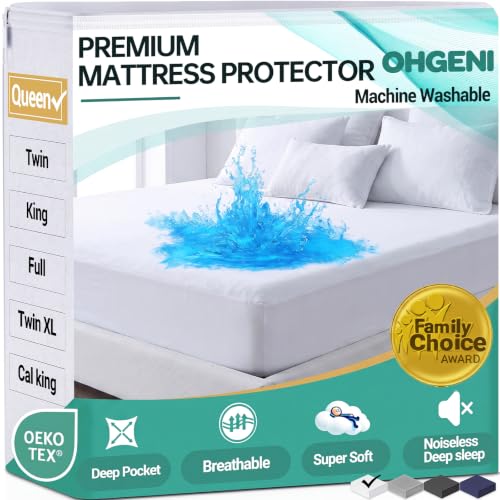 Queen Size Waterproof Mattress Protector - Deep Pocket Fitted Cover