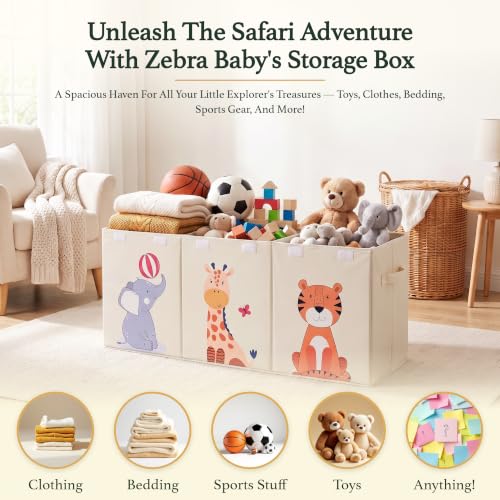 Large Collapsible Toy Chest with Dividers - 40-Inch Kids Storage Organizer