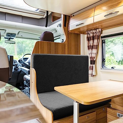 RV Dinette Cushion Covers - Stretchable Sofa Furniture Protector (Black)