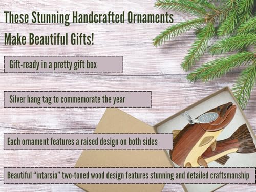 Twisted Anchor Soccer Ornament 2026 - Two-Tone Wood Intarsia Gift Box