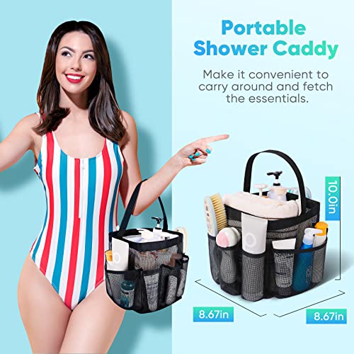 Eudele Portable Mesh Shower Caddy with 9 Pockets for College Dorm and Travel