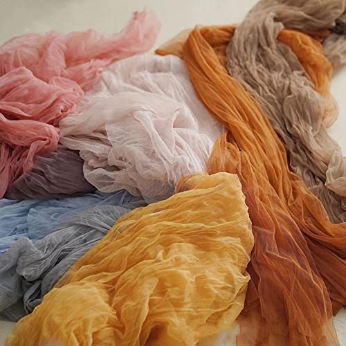 Joanlody Coffee Cheesecloth Table Runner 10ft Fall Wedding Home Decor