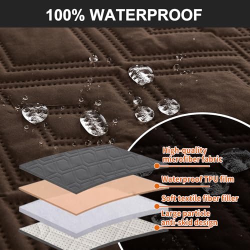 Waterproof Non-Slip Reclining Couch Cover for 3 Seats - Pet Friendly