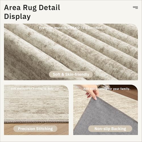 2x6 Washable Runner Rug, Non-Slip Vintage Kitchen Hallway Carpet Mat