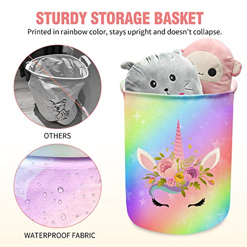 Collapsible Unicorn Laundry Basket - 43.3L Waterproof Nursery Hamper