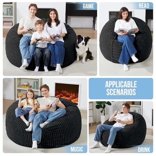 3ft Memory Foam Bean Bag Chair - Comfortable Plush Sofa for Adults