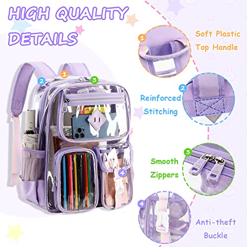 Clear Backpack Heavy Duty PVC Transparent School Bookbag for Girls
