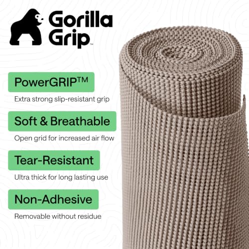 Non-Adhesive Drawer & Shelf Liner - Thick Grip Protection Mat, 12" x 10'