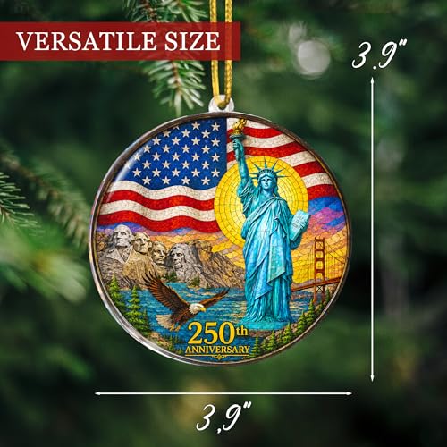 USA 250th Anniversary Ornament, Patriotic Liberty Bell Acrylic Suncatcher
