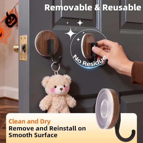 Suction Cup Wreath Hanger 2-Pack - No-Drill Hooks for Front Door & Glass