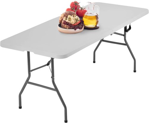 BestOffice Folding Picnic Table - 6FT Portable Camping & Party Table | Durable White Design