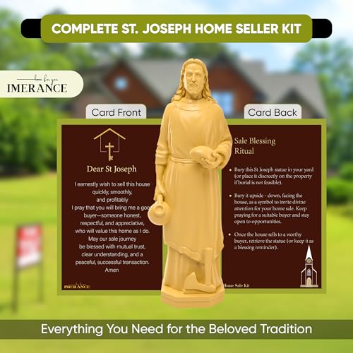 4-Inch St. Joseph Statue for Selling House with Prayer Card Set