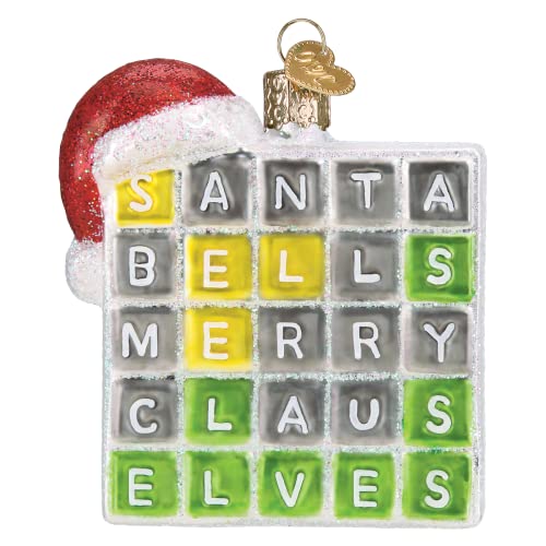 Merry Words Handcrafted Glass Blown Christmas Tree Ornament - Holiday Decor