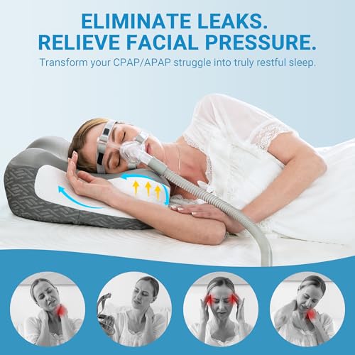 CPAP Pillow for Sleep Apnea Relief | Ergonomic Neck Support, Adjustable Height & Firmness