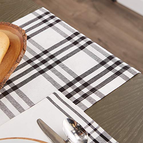 DII Farmhouse Black Cotton Table Runner 14x72 inches, Home Decor