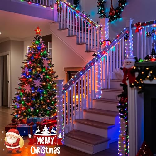 33ft RGB LED Rope Lights, 100 LED Color Changing Waterproof String Lights