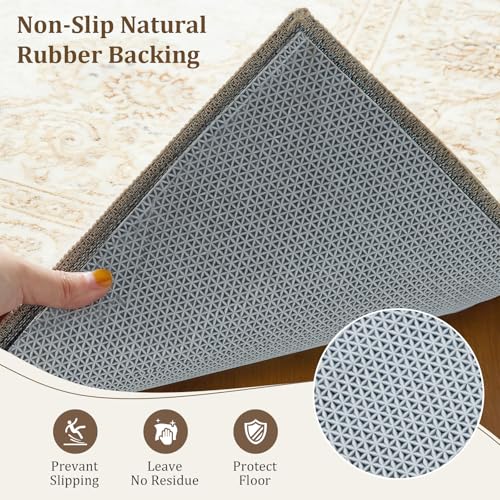 8x10 Ft Non-Slip Rug Pad, Dual Surface Felt & Rubber Gripper for Hardwood