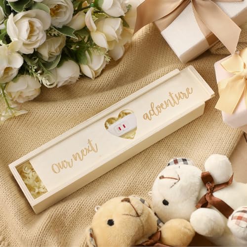 Wooden Pregnancy Test Keepsake Box - White Baby Reveal Announcement Gift