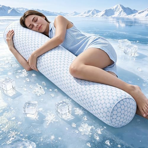 Cooling Bolster Body Pillow for Side Sleepers - 8x47 Inch Memory Foam