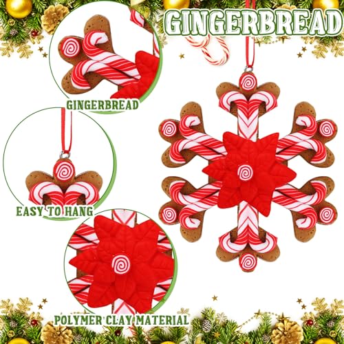 Zeyune Red & White Christmas Peppermint Snowflake Ornaments Set - 12 Pack