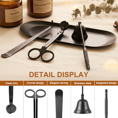 4-in-1 Stainless Steel Candle Care Kit with Storage Tray