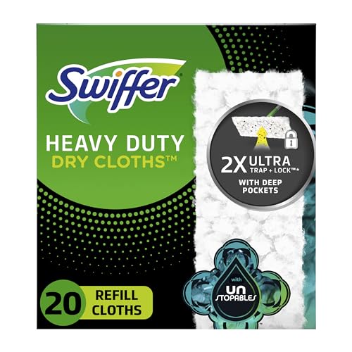 Heavy Duty Dry Sweeping Cloth Refills, Fresh Scent Multi-Surface Pads, 20 Count