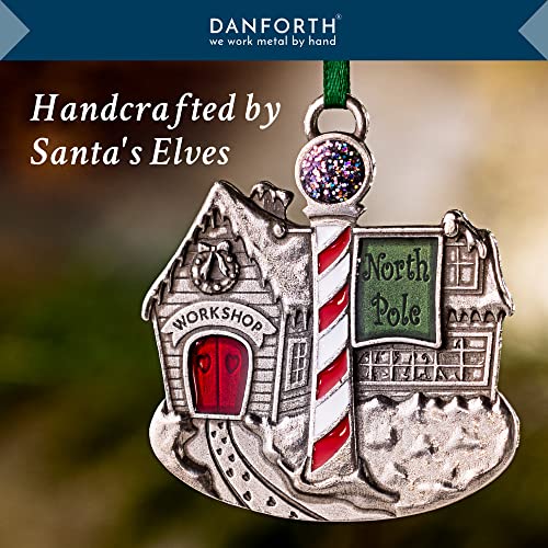 DANFORTH Santa's Workshop Pewter Christmas Ornament - Handcrafted Holiday Decor