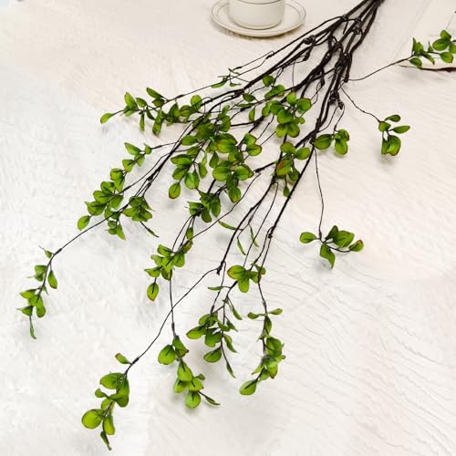 47-Inch Artificial Ficus and Eucalyptus Stems - 4 Pack Faux Greenery