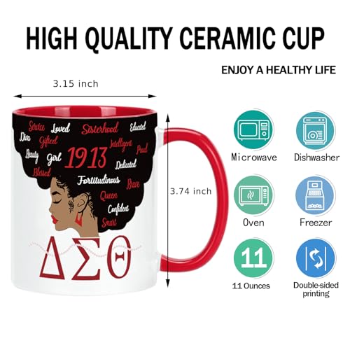 Toshiy Dst Sorority Mug Red 11oz - Delta Sorority Gifts for Women