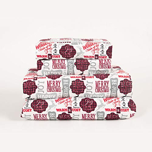 Holiday Notes Microfiber Sheet Set with Deep Pockets - Christmas Sayings, 4-Piece, Aubrie Home Accents