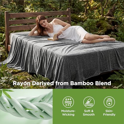 Bedsure Full Size Cooling Blanket 80"x90" for Hot Sleepers, Dark Grey
