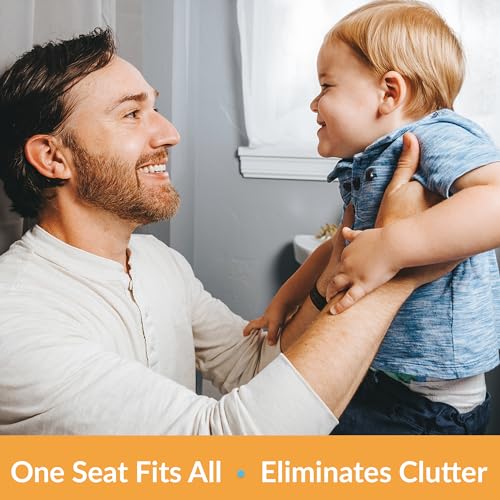 Mayfair NextStep2 Elongated Toilet Seat with Built-In Potty Training, Slow-Close, Removable, White, Family-Friendly