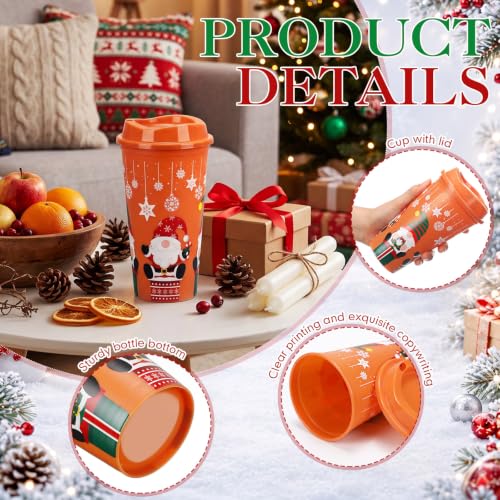 Ferrochef 48 × 16oz Christmas Tumbler Gift Set (Winter Christmas) – 48 Cups, Cards, Gold Ribbon