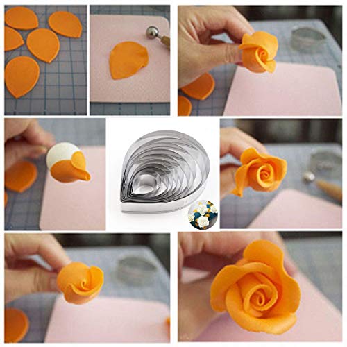 18Pcs Gumpaste Flower Mold Set for Cake Decorating with Rose, Calyx & Leaf Cutters