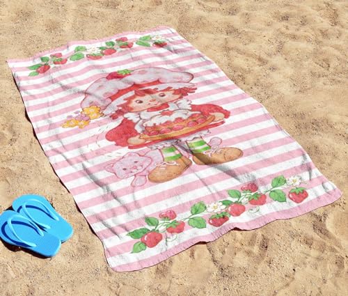 Strawberry Shortcake Kids Bath & Beach Towel - Soft 100% Cotton 28x58