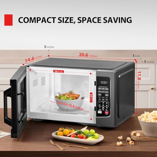 TOSHIBA 1.2 Cu.Ft Black Countertop Microwave Oven, 1000W with Sensor Technology