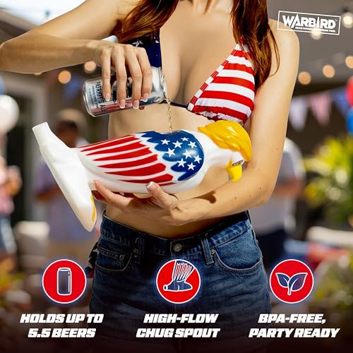 Patriotic Eagle Beer Bong Funnel with 66oz Capacity - American Party Drinking Tool
