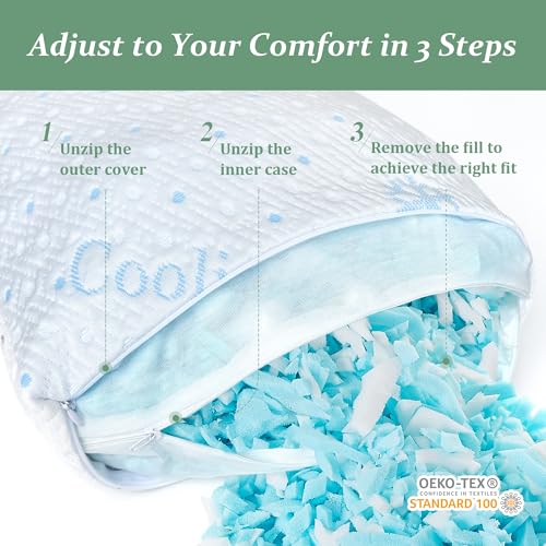 Cooling Shredded Memory Foam Body Pillow with Washable Cover