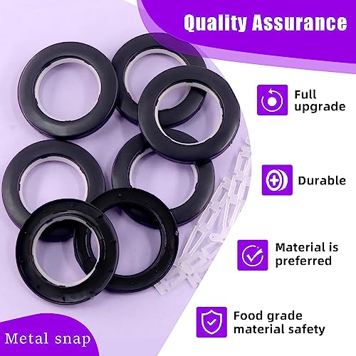 20 Pack Silent Curtain Grommets, 42mm Inner Diameter Plastic Rings for Drapes