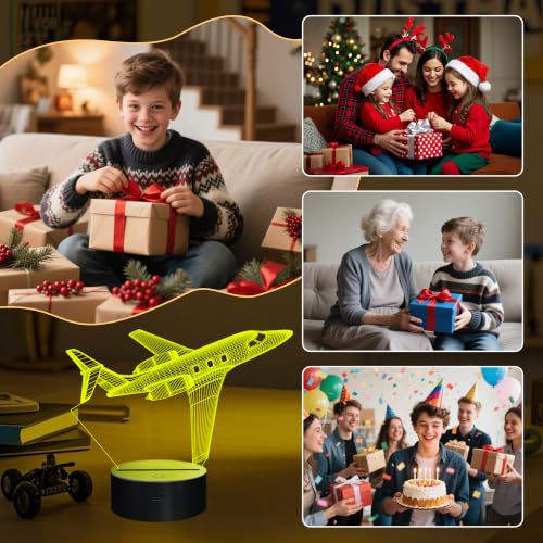 3D Airplane Illusion LED Night Light with Remote Control