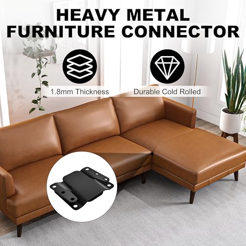 Heavy-Duty Sectional Sofa Connector Brackets - 4 Piece Interlocking Set