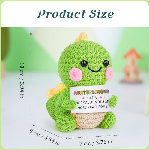 Handmade Auntiesaurus Crochet Dinosaur - Cute Gift for Auntie