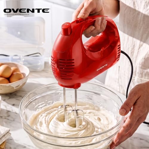 5-Speed Electric Hand Mixer with Storage Case & Stainless Steel Whisks