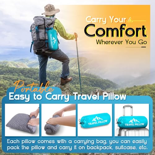 Memory Foam Travel Pillow for Camping & Airplane - 15.5 x 12 Inch