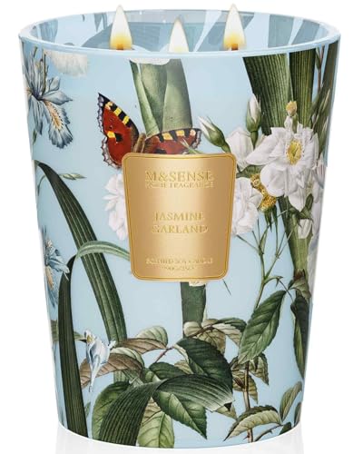 Jasmine Scented Candle - 3 Wick, 35oz, 150 Hour Burn, Natural Soy Wax