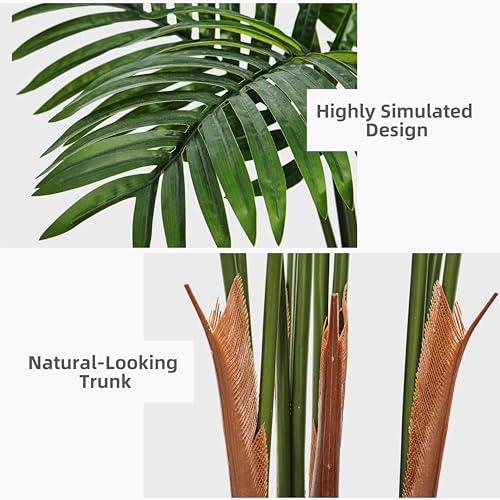 5FT Artificial Palm Tree with Planter - Faux Areca Floor Plant