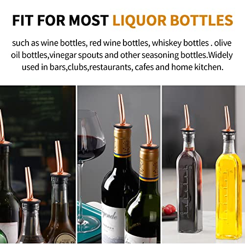 SuproBarware Copper Liquor Bottle Pourers - 8 Pack Stainless Steel Bar Spouts