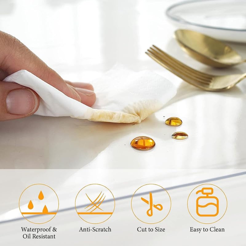 Deep Dream 2.0mm Clear Desk Cover Protector, 28×60 Inch Clear Desk Cover, Rectangular Vinyl Desk Pad, PVC Plastic Table Cover for Office, Dresser, Night Stand, Computer & Writing Desk Tabletop