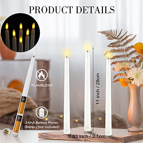 Qunclay 84-Pack Flameless Taper Candles 11-Inch Battery Operated LED White (Variation: White)