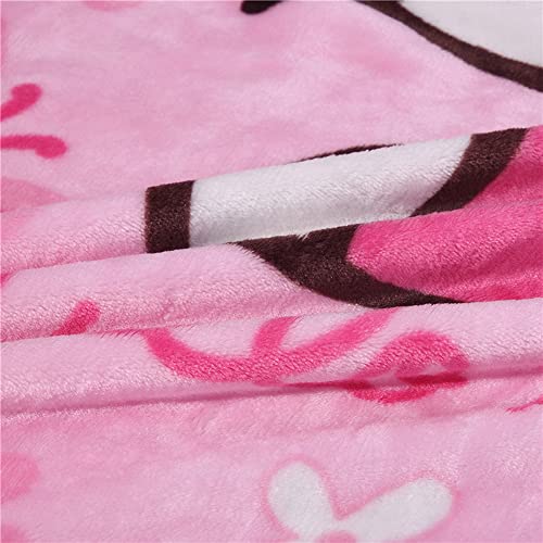 Cartoon Print Plush Throw Blanket, Soft Flannel Fleece for Kids & Adults